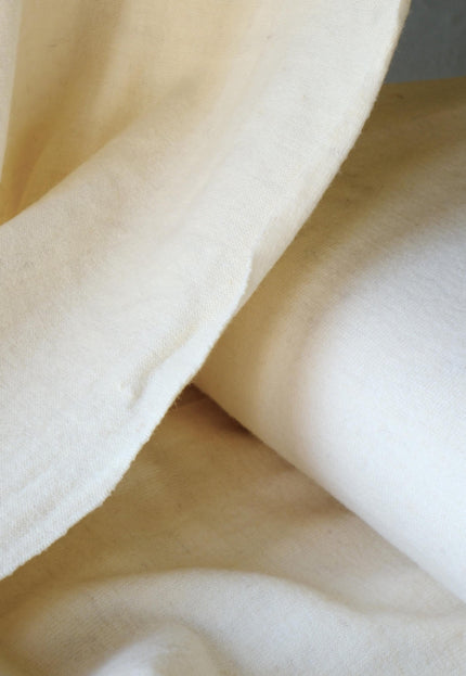 Boiled Yak Wool Knitted Fabric, 450 GSM Heavyweight Wool Knit, 58” Wide Natural Ivory Winter Fabric