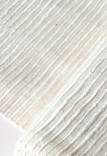 Tussar Silk Noil Striped Fabric | 280 GSM | 44” Wide