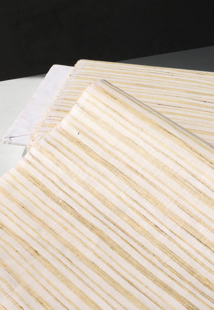 Handwoven Eri Silk & Cotton Fabric | 115 GSM Lightweight Natural Textile | 44” Wide