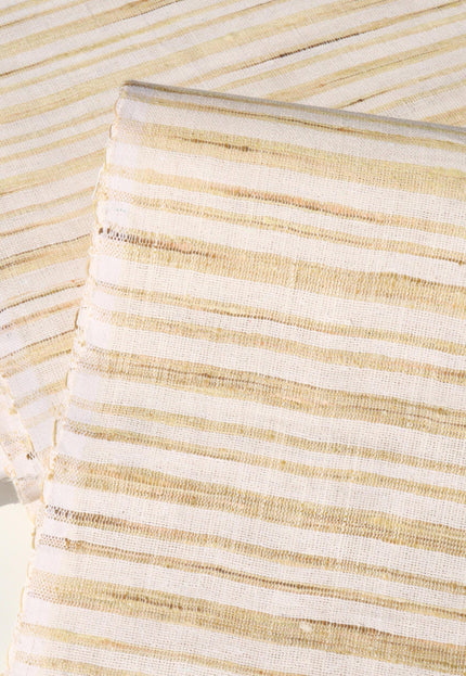 Handwoven Eri Silk & Cotton Fabric | 115 GSM Lightweight Natural Textile | 44” Wide