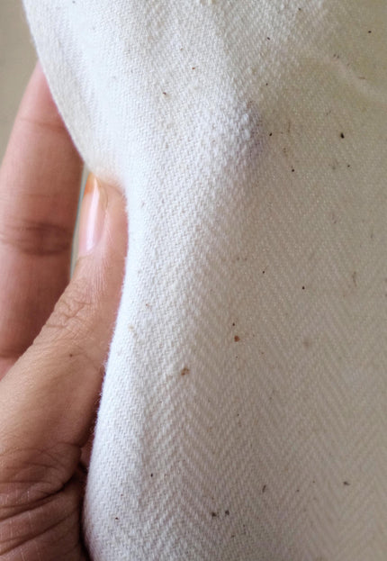 Handwoven Kala Cotton Herringbone Fabric | 45" Wide | 215 GSM