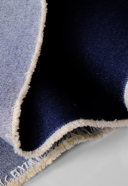 Pure Indigo Washed Denim Fabric, 16 oz Heavyweight Cotton Denim Twill, 56” Wide for Jeans & Jackets