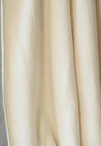Boiled Yak Wool Knitted Fabric, 450 GSM Heavyweight Wool Knit, 58” Wide Natural Ivory Winter Fabric