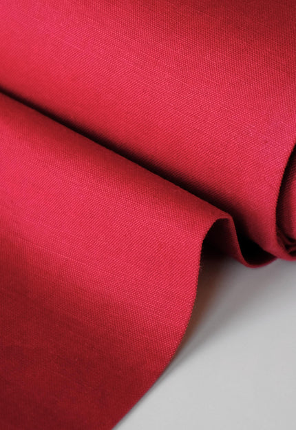 Cotton Linen Fabric for Shirts, Dresses & Home Textiles, Red/White, 54" Wide