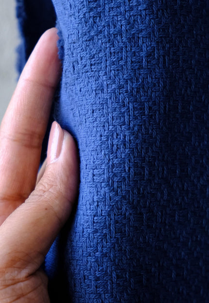 Zen Grid Weave Wool - Cotton Blended Fabric by the yard | 300 GSM | 54” Wide