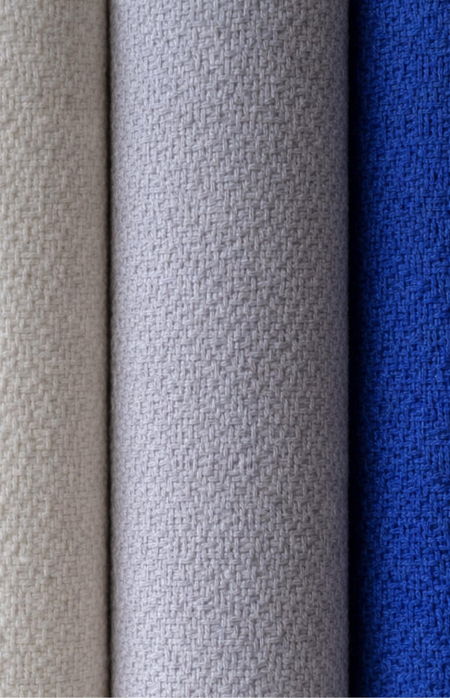 Zen Grid Weave Wool - Cotton Blended Fabric by the yard | 300 GSM | 54” Wide