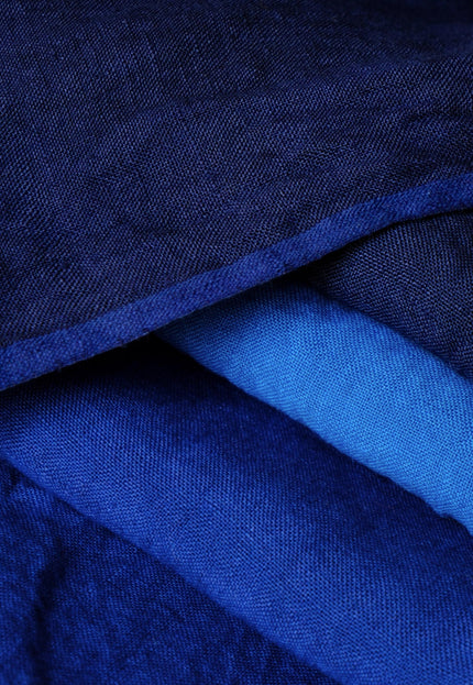 Pure Indigo Linen Fabric: 170 GSM, 58" Wide - By The Yard
