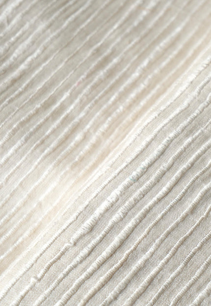 Tussar Silk Noil Striped Fabric | 280 GSM | 44” Wide