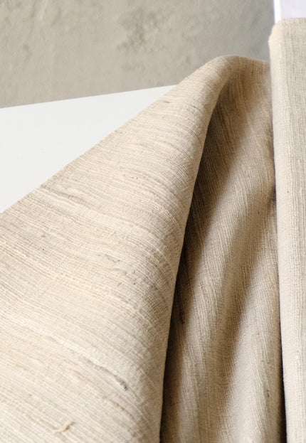 Naturally Beige Handwoven Eri Peace silk by the yard, 44" wide, 252 GSM
