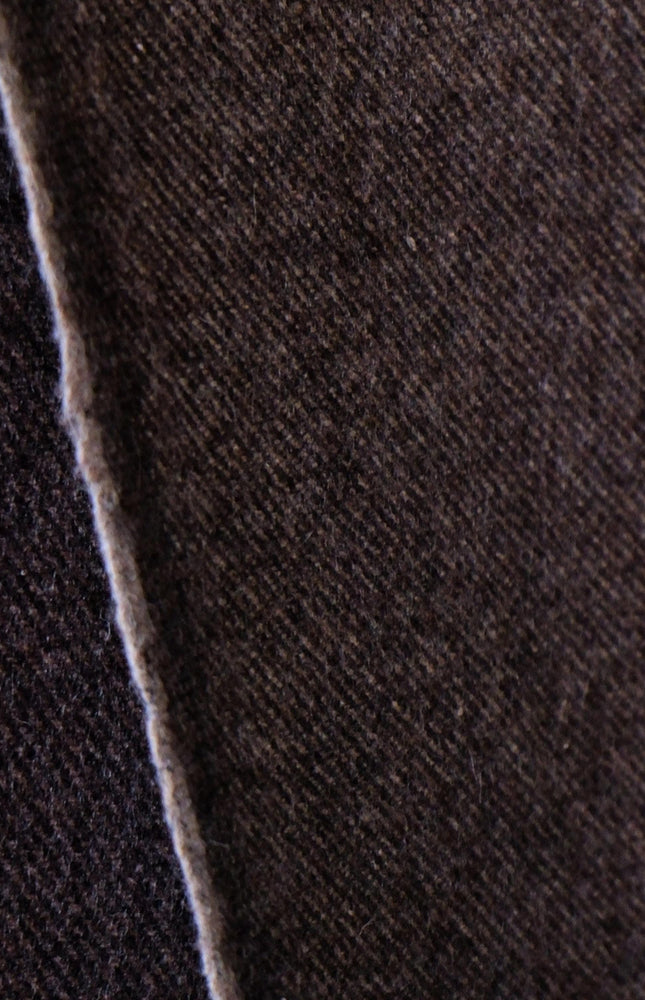Deep Brown Yak Wool Twill Tweed Fabric, 58" wide, 373 GSM