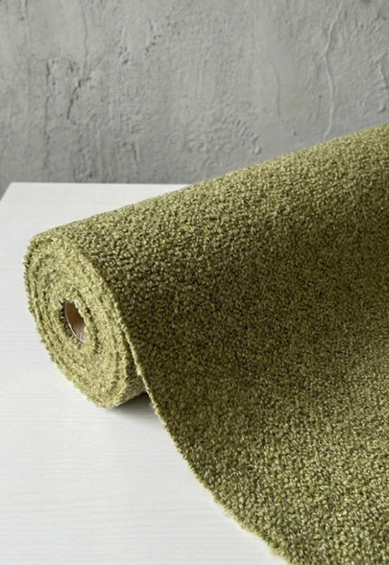 Greige Yak Wool Bouclé Fabric By The Yard: Handloom 44" Wide, 370 GSM