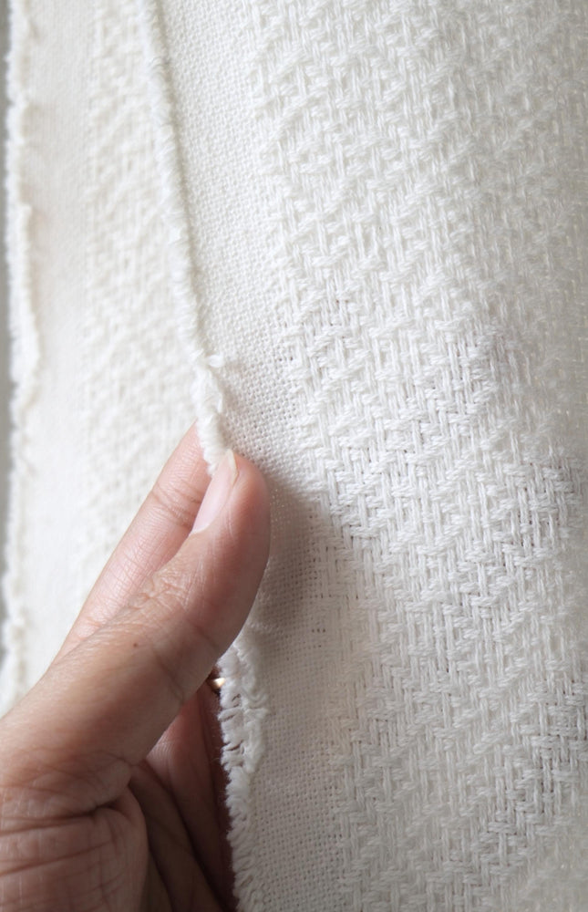 Zen Grid Weave Wool - Cotton Blended Fabric by the yard | 300 GSM | 54” Wide