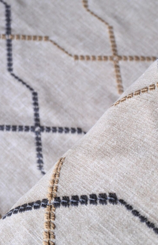 Embroidered Cotton-Linen Fabric, 47" Wide, 220 GSM