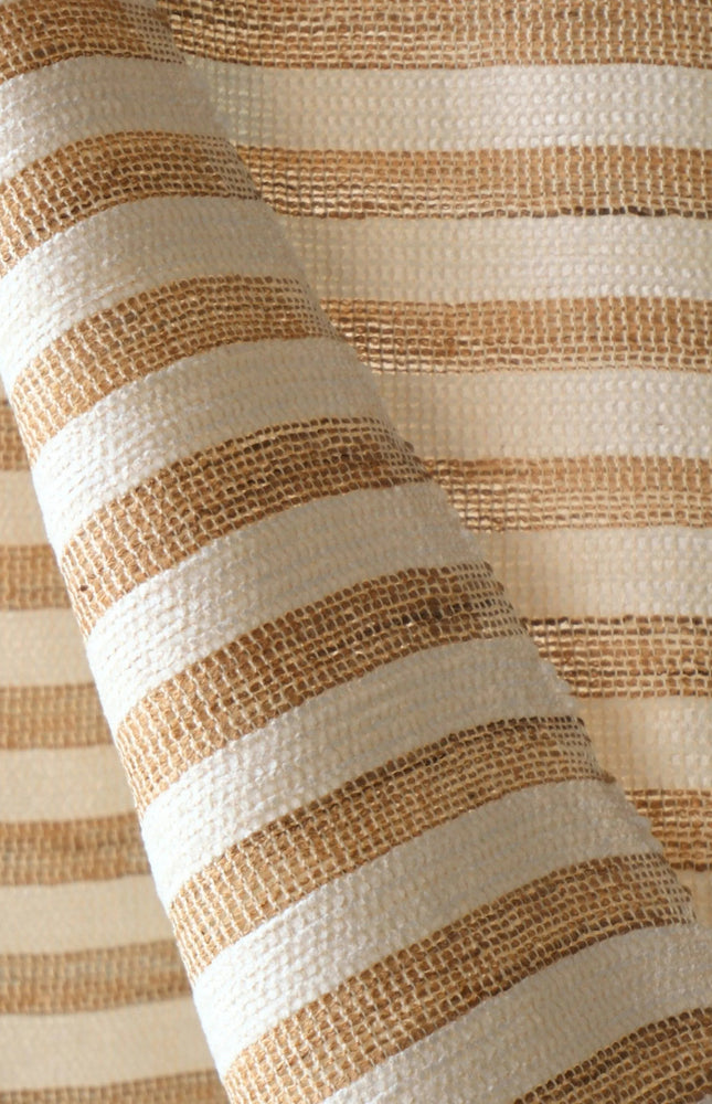 Handloom Eri Silk Fabric with Silk Pile Stripes | 44” Wide | 125 GSM