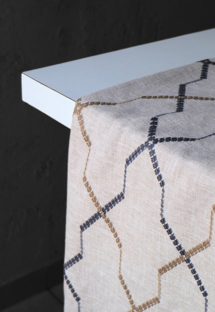Embroidered Cotton-Linen Fabric (Greige), 47" Wide, 220 GSM