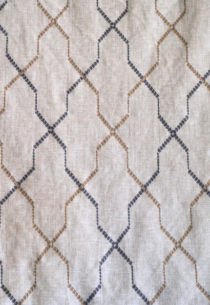 Embroidered Cotton-Linen Fabric (Greige), 47" Wide, 220 GSM